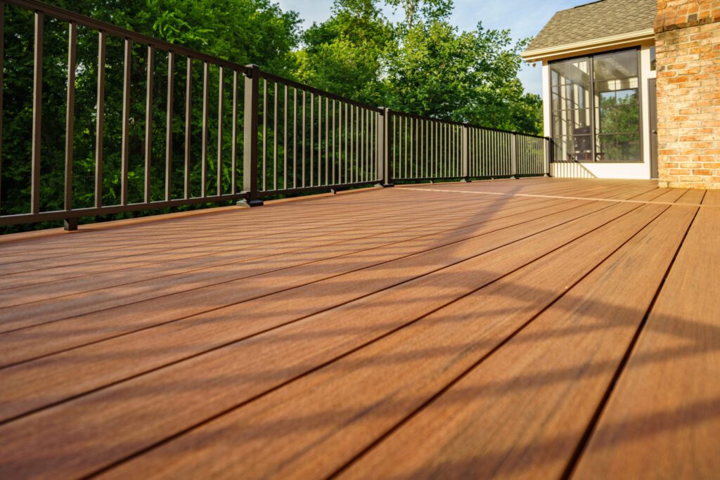 Clean-lined TimberTech deck in Piper Glen, South Charlotte with hidden fasteners.