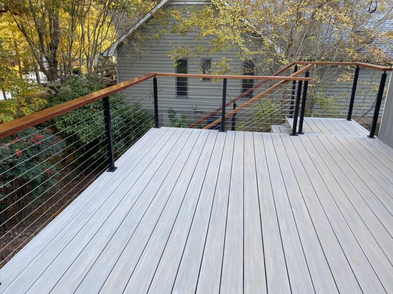 Composite Deck with Cable Railing